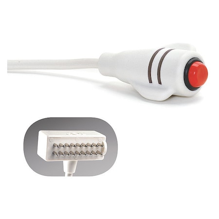 Crest Healthcare Call Cord, Dukane 18-Pin Din, White, 10 ft. 9918W-10