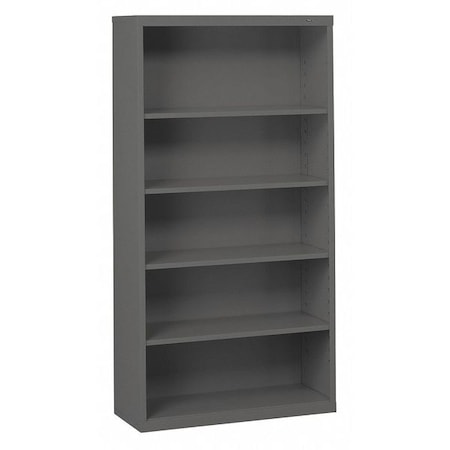 Tennsco Bookcase, Gray, Welded, 34-1/2"x13"x66" B-66-MGY