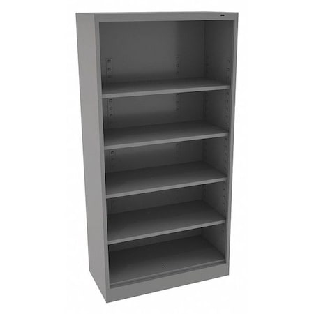 Tennsco Bookcase, Gray, Welded, 36" x 18" x 72" BC18-72-MGY