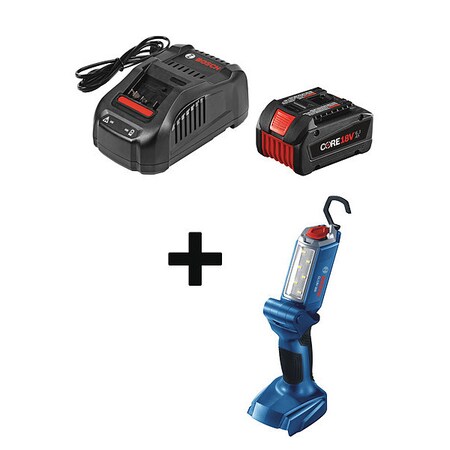 Bosch Battery and Charger Kit, 6.3 Ah, Li-Ion GXS18V-01N14+GLI18V-300N