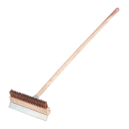 Crestware Pizza Oven Brush, 40 in, Brass, Wood POB40