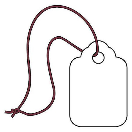 Partners Brand Merchandise Tags, Pre-Strung, 3/8" x 13", White, PK1000 G26002