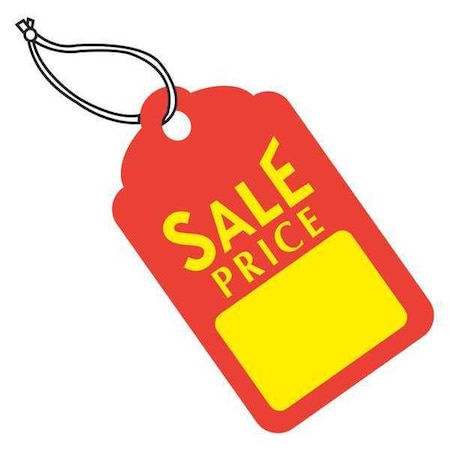 Partners Brand Merchandise Tags, Pre-Strung, 1 11" x 2 3/4", Red/Yellow, PK1000 G26006