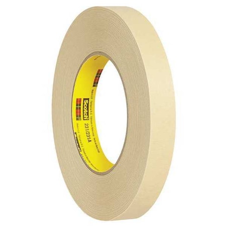 Scotch Masking Tape, 3/4x60 yd., Tan, PK48, 3/4" W x 60 yds L, Tan, 48 PK T934231