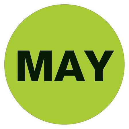 Tape Logic Tape Logic Months of the Year Labels, "MAY", 2" Circle, Fluorescent Green, 500/Roll DL6739