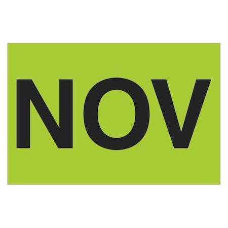 Tape Logic Tape Logic Months of the Year Labels, "NOV", 2" x 3", Fluorescent Green, 500/Roll DL6883