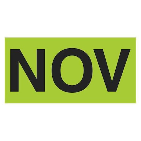 Tape Logic Tape Logic Months of the Year Labels, "NOV", 3" x 6", Fluorescent Green, 500/Roll DL6912