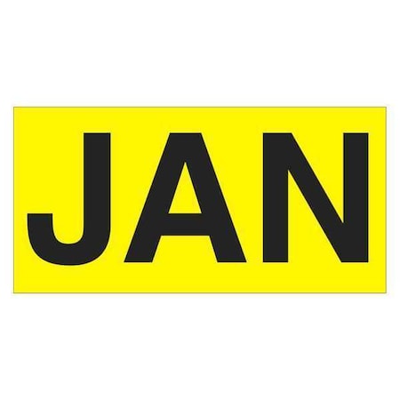 Tape Logic Tape Logic Months of the Year Labels, "JAN", 3" x 6", Fluorescent Yellow, 500/Roll DL6702