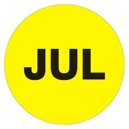 Tape Logic Tape Logic Months of the Year Labels, "JUL", 2" Circle, Fluorescent Yellow, 500/Roll DL6743