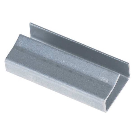 Partners Brand Metal Poly Strapping Seals, Open/Snap On, 1/2', Silver, PK1000 PS1210SEAL