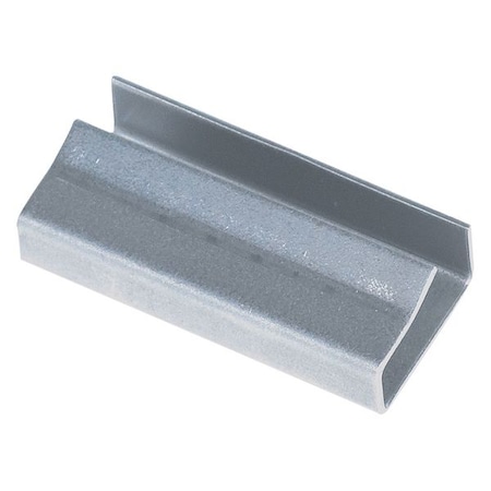 Partners Brand Metal Poly Strapping Seals, Open/Snap On, 5/8', Silver, PK1000 PS5810SEAL