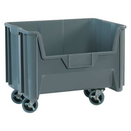 Partners Brand Hang & Stack Storage Bin, Gray, 19.9 in W, 15.3 in L, 3 PK BING122