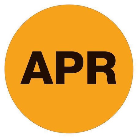 Tape Logic Tape Logic Months of the Year Labels, "APR", 2" Circle, Fluorescent Orange, 500/Roll DL6738