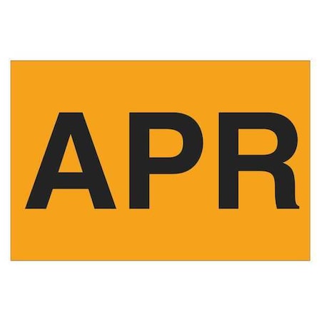 Tape Logic Tape Logic Months of the Year Labels, "APR", 2" x 3", Fluorescent Orange, 500/Roll DL6761