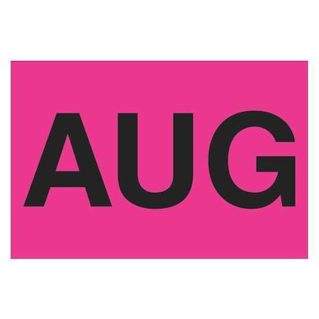 Tape Logic Tape Logic Months of the Year Labels, "AUG", 2" x 3", Fluorescent Pink, 500/Roll DL6841