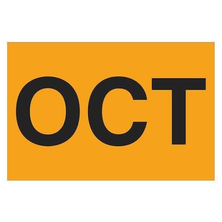 Tape Logic Tape Logic Months of the Year Labels, "OCT", 2" x 3", Fluorescent Orange, 500/Roll DL6881