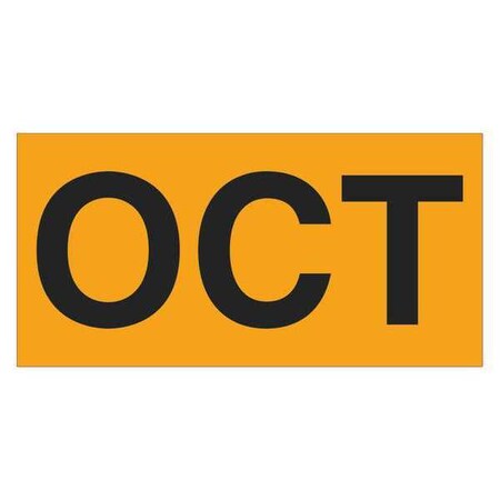 Tape Logic Tape Logic Months of the Year Labels, "OCT", 3" x 6", Fluorescent Orange, 500/Roll DL6882