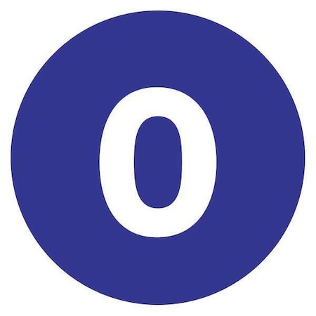 Tape Logic Tape Logic Number Labels, "0", 3" Circle, Dark Blue, 500/Roll DL1339