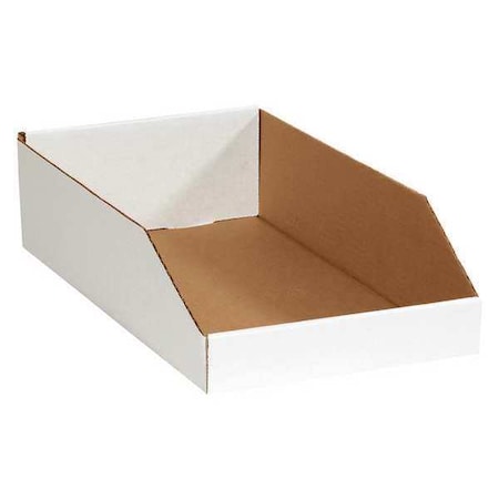 Partners Brand Storage Bin, White, 4-1/2 in H, 10 in W, 18 in L, 25 PK BINEB1810