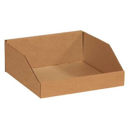 Partners Brand Storage Bin, Brown, 4-1/2 in H, 12 in W, 12 in L, 50 PK BINMT121214K