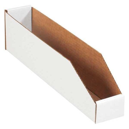 Partners Brand Storage Bin, White, 4-1/2 in H, 3 in W, 18 in L, 25 PK BINBWZ318