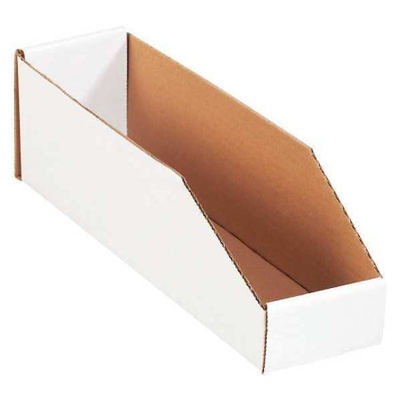 Partners Brand Storage Bin, White, 4-1/2 in H, 4 in W, 15 in L, 50 PK BINMT415