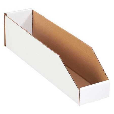 Partners Brand Storage Bin, White, 4-1/2 in H, 4 in W, 18 in L, 50 PK BINBWZ418