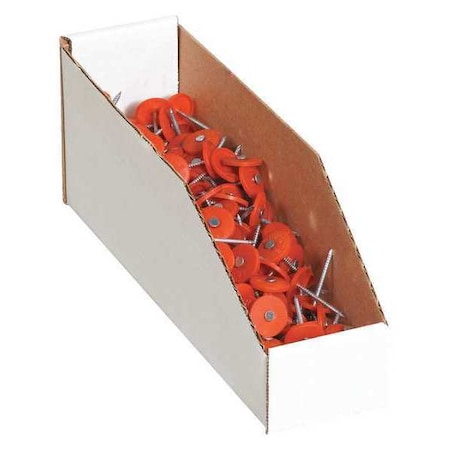 Partners Brand Storage Bin, White, 4-1/2 in H, 3 in W, 12 in L, 50 PK BINEB123