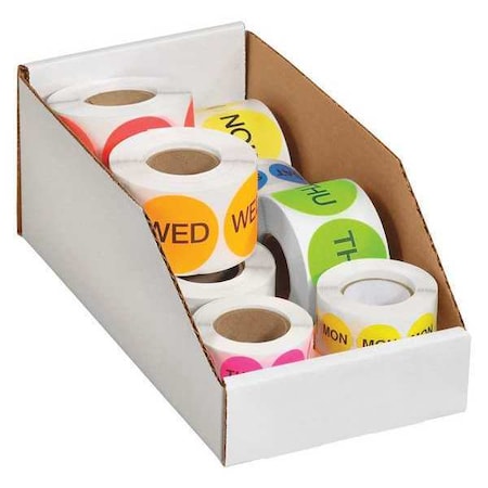 Partners Brand Storage Bin, White, 4-1/2 in H, 6 in W, 12 in L, 50 PK BINMT612