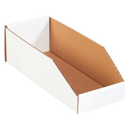 Partners Brand Storage Bin, White, 4-1/2 in H, 6 in W, 15 in L, 50 PK BINMT615