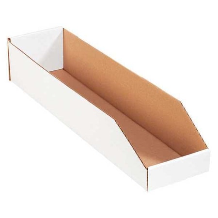 Partners Brand Storage Bin, White, 4-1/2 in H, 6 in W, 24 in L, 50 PK BINMT624