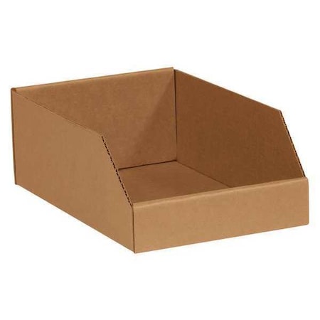 Partners Brand Storage Bin, Brown, 4-1/2 in H, 8 in W, 12 in L, 50 PK BINMT812K