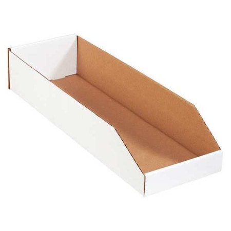 Partners Brand Storage Bin, White, 4-1/2 in H, 8 in W, 24 in L, 50 PK BINMT824