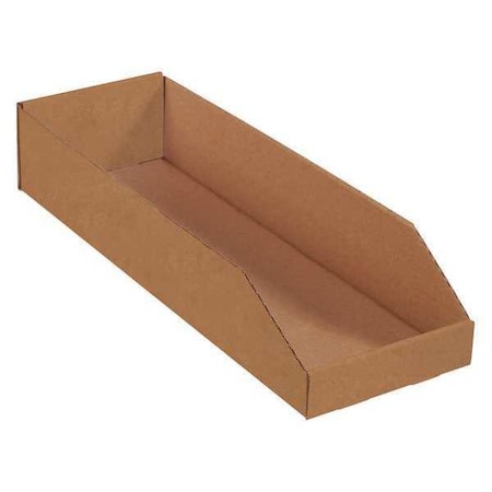 Partners Brand Storage Bin, Brown, 4-1/2 in H, 8 in W, 24 in L, 50 PK BINMT824K