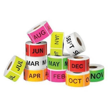 Tape Logic Tape Logic Easy Order Packs, Months Of The Year, 2" x 3", Assorted Colors, 12/Case DL1238