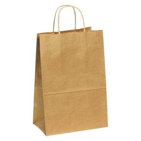 Partners Brand Paper Shopping Bags, 10" x 5" x 13", Kraft, PK250 BGS104K