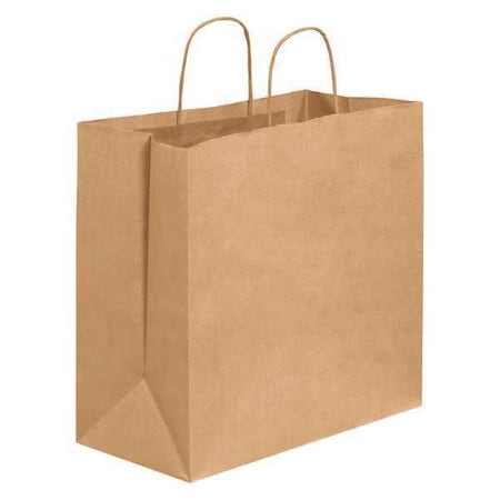 Partners Brand Paper Shopping Bags, 13" x 7" x 13", Kraft, PK250 BGS114K