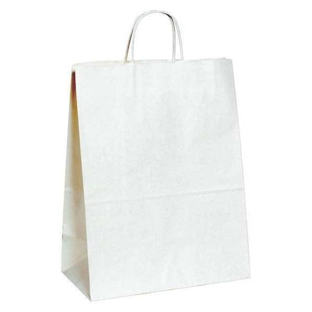 Partners Brand Paper Shopping Bags, 13" x 7" x 17", White, PK250 BGS106W
