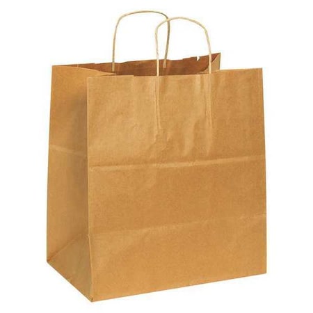 Partners Brand Paper Shopping Bags, 14" x 10" x 16 1/4", Kraft, PK200 BGS107K