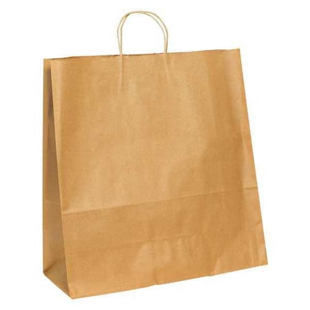 Partners Brand Paper Shopping Bags, 18 x 7 x 18", Kraft, PK200 BGS111K