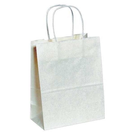 Partners Brand Paper Shopping Bags, 8" x 4 1/2" x 10 1/4", White, PK250 BGS103W