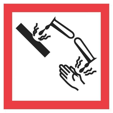 Tape Logic Tape Logic Pictogram Labels, "Corrosion, 2" x 2", Red/White/Black, 500/Roll DL4244