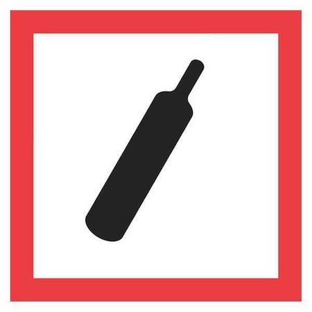 Tape Logic Tape Logic Pictogram Labels, "Gas Cylinder, 2" x 2", Red/White/Black, 500/Roll DL4243