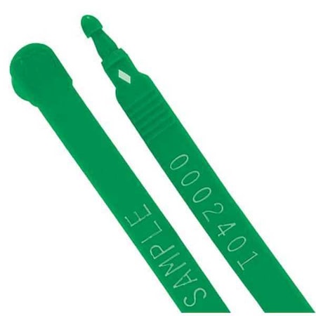 Partners Brand Plastic Truck Seals, 3/8" x 7 1/2", Green, PK100 SE1031G