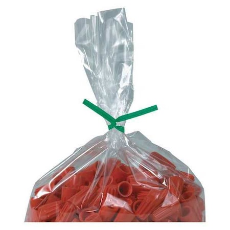 Partners Brand Plastic Twist Ties, 12" x 5/32", Green, PK2000 PLT12G