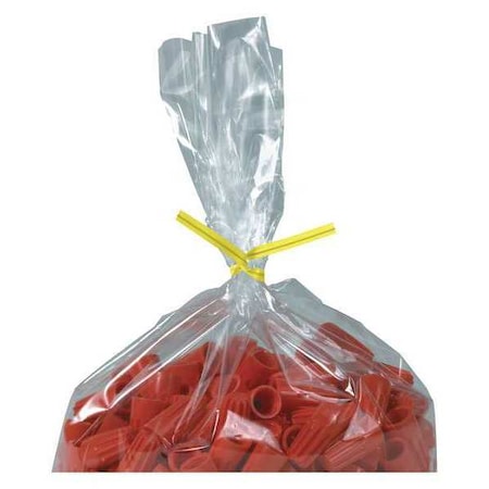 Partners Brand Plastic Twist Ties, 8" x 5/32", Yellow, PK2000 PLT8Y