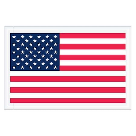 Tape Logic Tape Logic "Packing List Enclosed" Envelopes, U.S.A. Flag, 5 1/4" x 8", Red/White/Blue, 1000/Case PL424