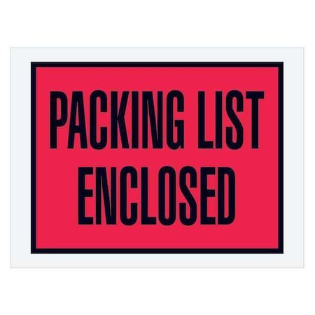 Tape Logic Tape Logic "Packing List Enclosed" Envelopes, 4 1/2" x 6", Red, 1000/Case PL411