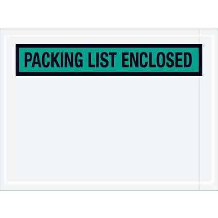 Tape Logic Tape Logic "Packing List Enclosed" Envelopes, 4 1/2" x 6", Green, 1000/Case PL489