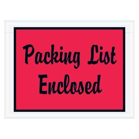 Tape Logic Tape Logic "Packing List Enclosed" Envelopes, 4 1/2" x 6", Red, 1000/Case PL487
